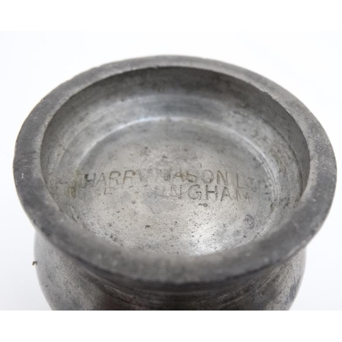 757 - A collection of 10 small Italian 'Peltro' pewter dishes, each marked 'Peltro' to base', a c1930s Har... 