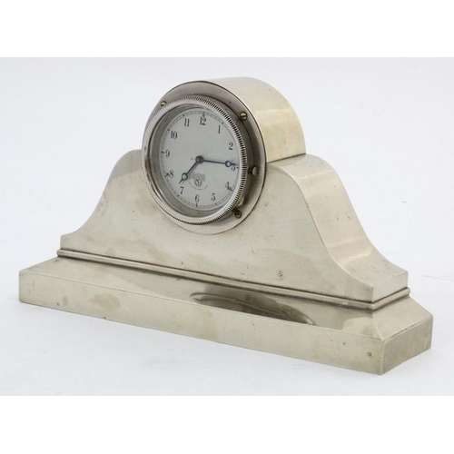 76 - Smiths Mantle Clock : a nickel cased 1930/40's Smiths Car clock ( timepiece )   With knurled surroun... 