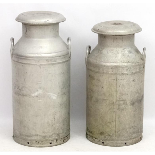 773 - 2 aluminium milk churns, one a 10 gallon churn manufactured by 'Swiftcan' for the 'Milk Marketing Bo... 