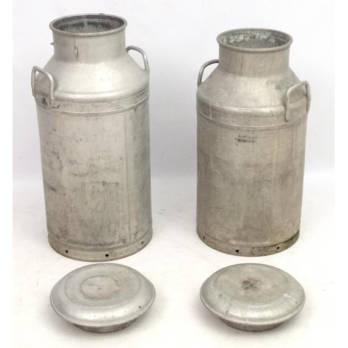 773 - 2 aluminium milk churns, one a 10 gallon churn manufactured by 'Swiftcan' for the 'Milk Marketing Bo... 