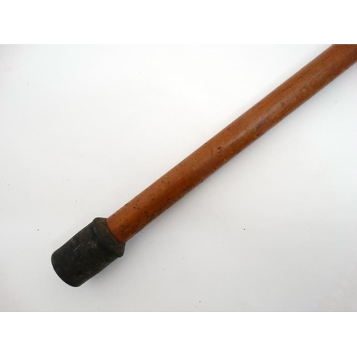 788 - Walking Stick : A 19 thC ivory palm swell handle on a malacca shaft ,34 1/2'' long