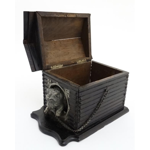 790 - A Victorian Black Forest cigar box formed as a dog within a kennel 9 5/8'' long x 6 1/2'' high x 6 1... 