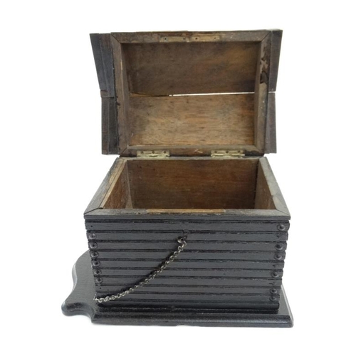 790 - A Victorian Black Forest cigar box formed as a dog within a kennel 9 5/8'' long x 6 1/2'' high x 6 1... 