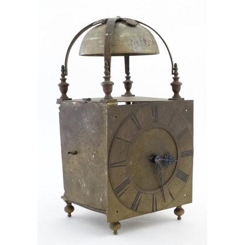 80 - Large Lantern / Tavern Clock : an 18thC striking Tavern Clock  in the form of a 30 hr , probably wal... 