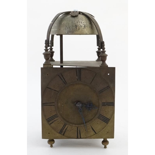 80 - Large Lantern / Tavern Clock : an 18thC striking Tavern Clock  in the form of a 30 hr , probably wal... 