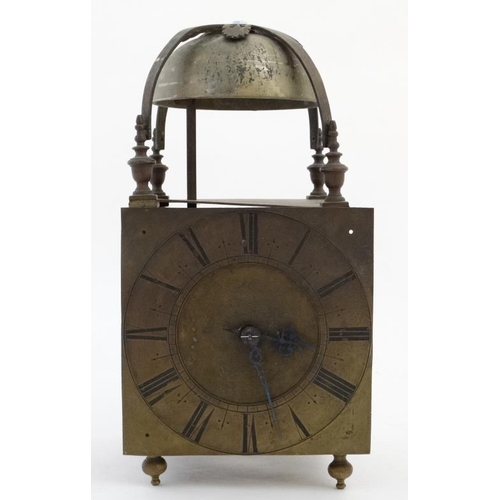 80 - Large Lantern / Tavern Clock : an 18thC striking Tavern Clock  in the form of a 30 hr , probably wal... 