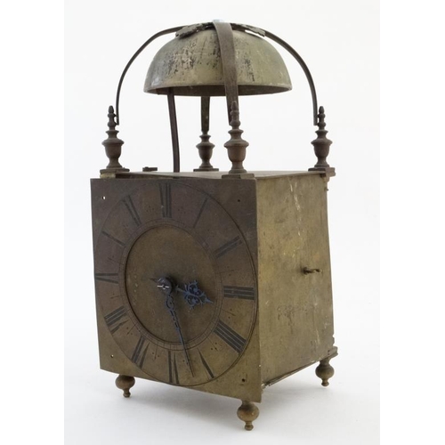 80 - Large Lantern / Tavern Clock : an 18thC striking Tavern Clock  in the form of a 30 hr , probably wal... 