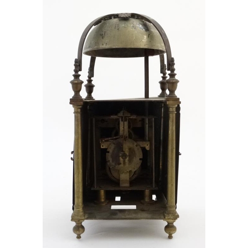 80 - Large Lantern / Tavern Clock : an 18thC striking Tavern Clock  in the form of a 30 hr , probably wal... 