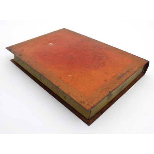 877 - A c.1900 tin of book form  ( possibly a biscuit tin ) 9 7/8'' x 7'' x 1 3/8''