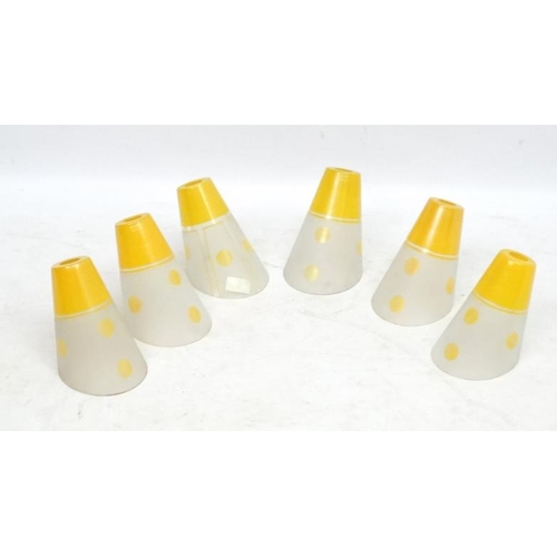 88 - Vintage Retro : A collection of 6 1950's wall light angled shades with Polka dot decoration etc. 7 '... 