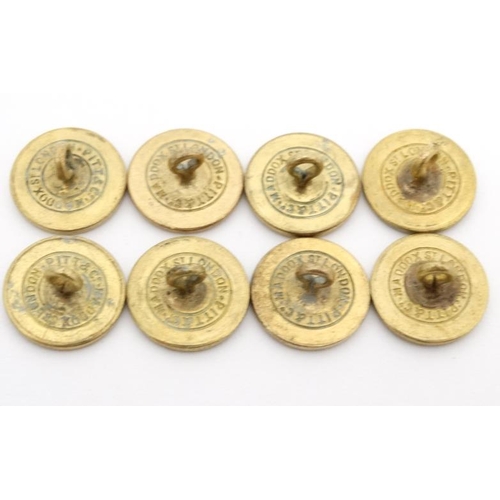 914 - Buttons : 8 gilt metal buttons entitled ' Pilot Glider Regiment' by Pitt & Co. London. Approx 3/4'' ... 