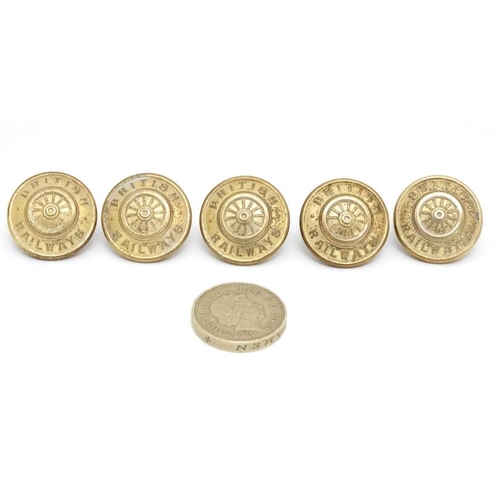 915 - Buttons - British Railways: 5 gilt buttons form ' British Railways' made by Gaunt London 7/8'' diame... 