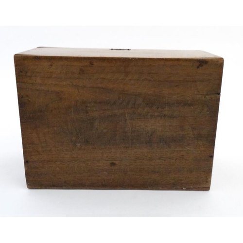 922 - A Victorian walnut box 13 1/4'' wide x 9 1/2'' deep x 7'' high