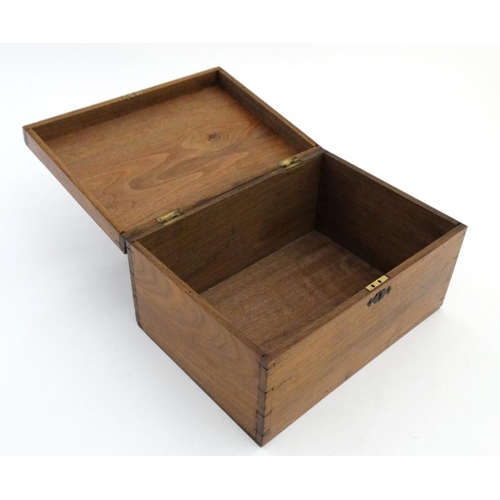 922 - A Victorian walnut box 13 1/4'' wide x 9 1/2'' deep x 7'' high