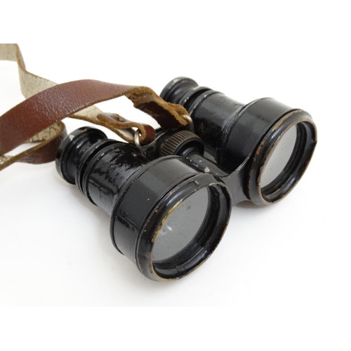 924 - Optics : A cased Lumex 14 - 45x50 monocular , together with a pair of WWI era Field Binoculars , wit... 