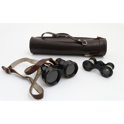 924 - Optics : A cased Lumex 14 - 45x50 monocular , together with a pair of WWI era Field Binoculars , wit... 