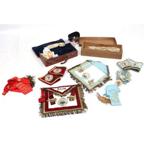 932 - Freemasonary  - Masonic Regalia : 2 x boxes of assorted Masonic / Royal Antediluvian Order of Buffal... 