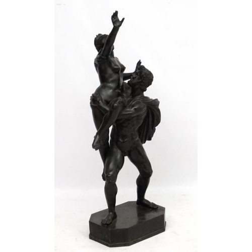 977 - S Guarmotta , Napoli XVIII-XIX Patinated bronze sculpture  A Renaissance style figure group  Signed ... 