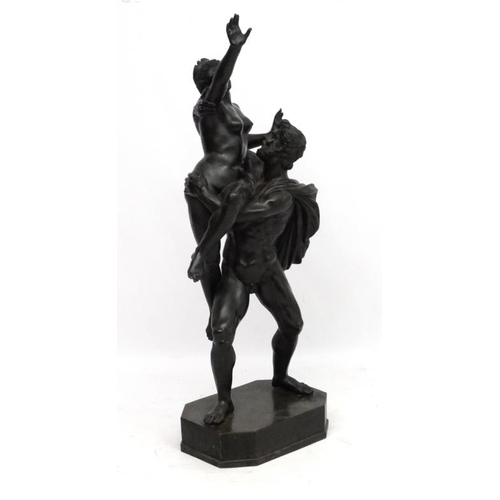 977 - S Guarmotta , Napoli XVIII-XIX Patinated bronze sculpture  A Renaissance style figure group  Signed ... 