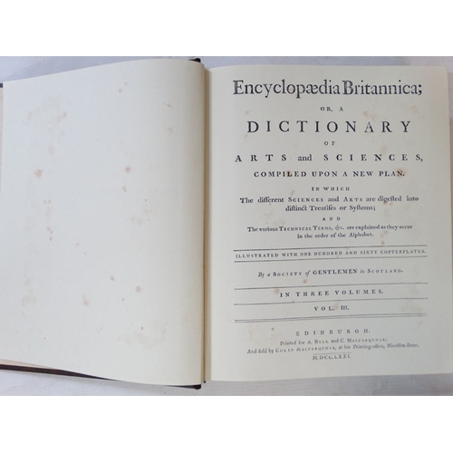 333 - Books: '' Encyclopedia Britannica; Or a Dictionary of Arts and Sciences compiled upon a new plan '' ... 