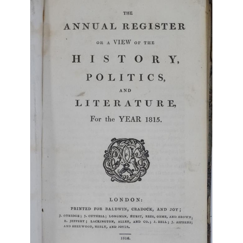 379 - Books: 6 volumes of '' The Annual Register, or a View of the History, Politics, and Literature '' to... 