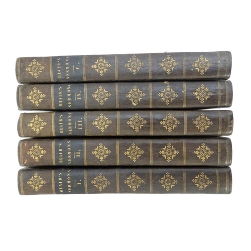 382 - Books: '' Sermons '' in five volumes by Hugh Blair , published by Sharpe and Son , London, 1819 , qu... 