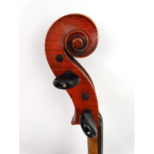 387 - Musical Instruments : Cello , bearing label within '' Giuseppe Fiorini Da Bologna fece in Roma 1923 ... 