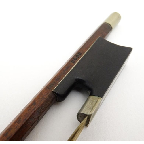 388 - Musical Instruments : A pernambuco Violin Bow , stamped ' Imperial Dodd ' above the frog . 29 1/2'' ... 