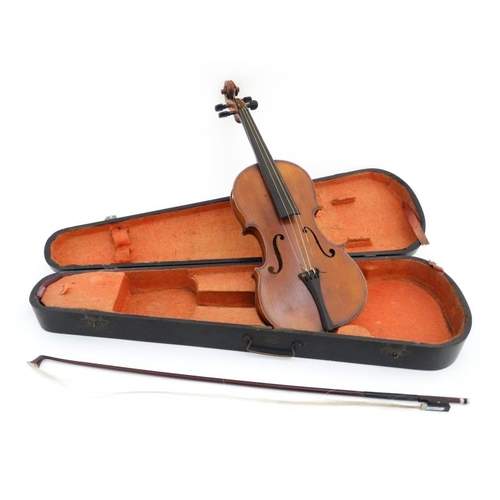 392 - Musical Instruments : An early 20thC 3/4 size student's Violin . Bears label within ' Phebe ' ( thou... 