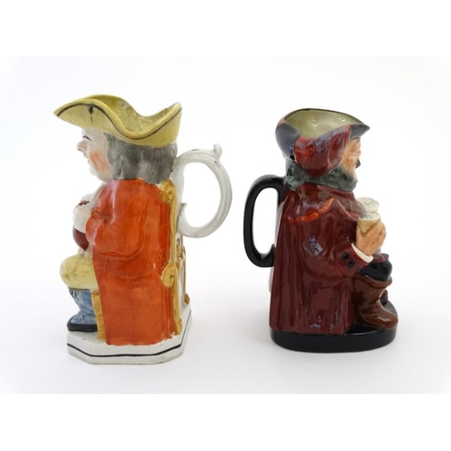 489 - A Royal Doulton ''Sir John Falstaff '' Toby jug '' , bears makers stamp to base, together with an un... 