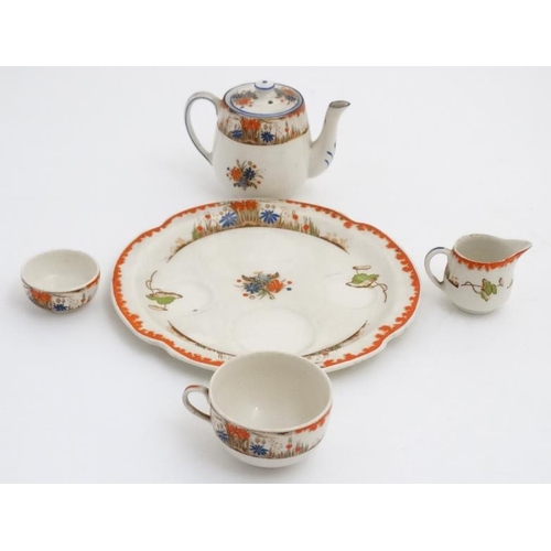 498 - A c1950s James Kent Ltd, tea for one breakfast set , comprising teapot, cup, milk jug , sugar bowl a... 