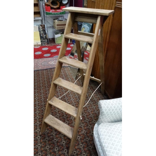 101 - Pine stepladder Please Note -  we do not make reference to the condition of lots within catalogue de... 