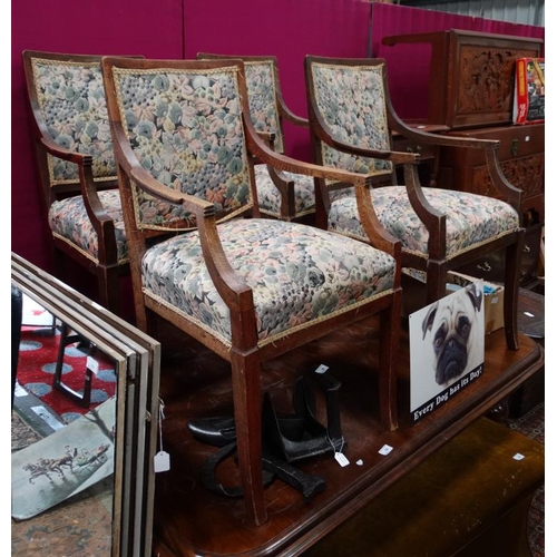 110 - 4 dining chairs with Gainsborough style arms Please Note -  we do not make reference to the conditio... 