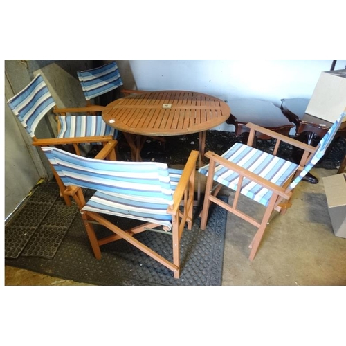 2 - Teak garden table & 4 directors style chairs Please Note -  we do not make reference to the conditio... 