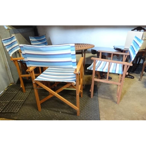 2 - Teak garden table & 4 directors style chairs Please Note -  we do not make reference to the conditio... 