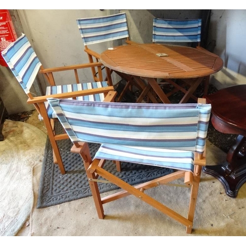 2 - Teak garden table & 4 directors style chairs Please Note -  we do not make reference to the conditio... 