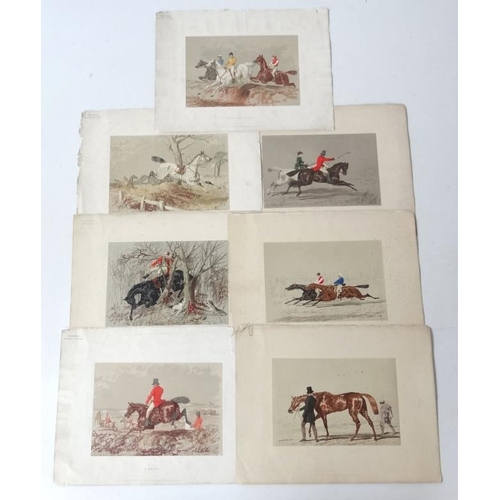 22 - Herring's Sporting Sketches, 7 hand coloured engravings, ' Here they Come 1854' ' After 1853 ' ' A W... 