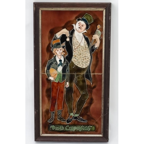 30 - Framed tube lined tiles depicting David Copperfield etc Please Note -  we do not make reference to t... 