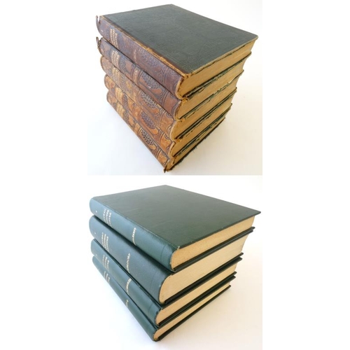 35 - Books: A matched set of 9 volumes of  '' Nouveau Larousse Illustre '' to include volumes  1 A-Bello,... 