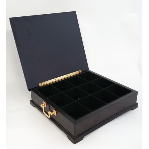 48 - Wooden storage/presentation box ( for watches etc)  Please Note -  we do not make reference to the c... 