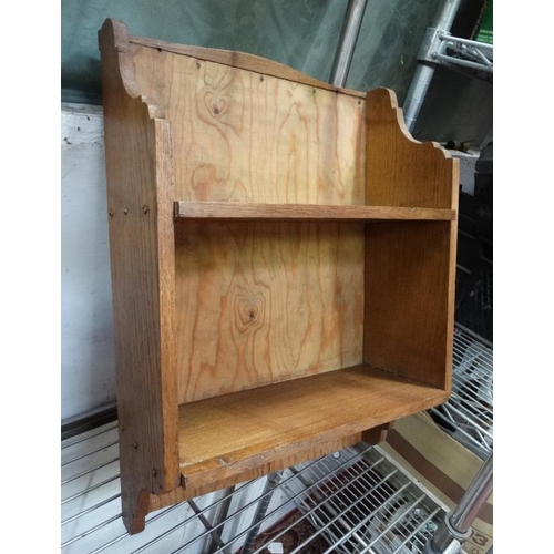 50 - Small pine rack of shelves Please Note -  we do not make reference to the condition of lots within c... 