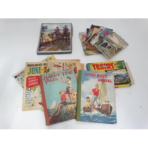 568 - Assorted items to include various jigsaws, Boys Owen Magazine, etc  Please Note -  we do not make re... 