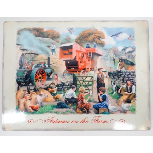 60 - A 21stC Metal sign- '' Autumn on the Farm'' Please Note -  we do not make reference to the condition... 