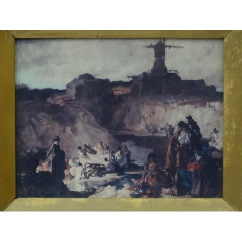 63 - After William Russel Flint, Gilt framed coloured print, ' Nomads' Rendezvous '.  7 x 9'' Please Note... 