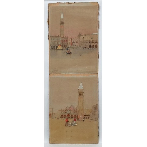 100 - J? Anderson XIX-XX Venetian School, Watercolour and gouache, a pair, Grand Canal , and St Marks Squa... 