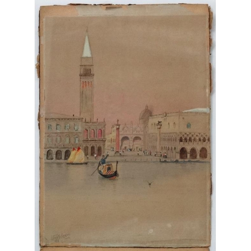 100 - J? Anderson XIX-XX Venetian School, Watercolour and gouache, a pair, Grand Canal , and St Marks Squa... 