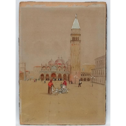 100 - J? Anderson XIX-XX Venetian School, Watercolour and gouache, a pair, Grand Canal , and St Marks Squa... 