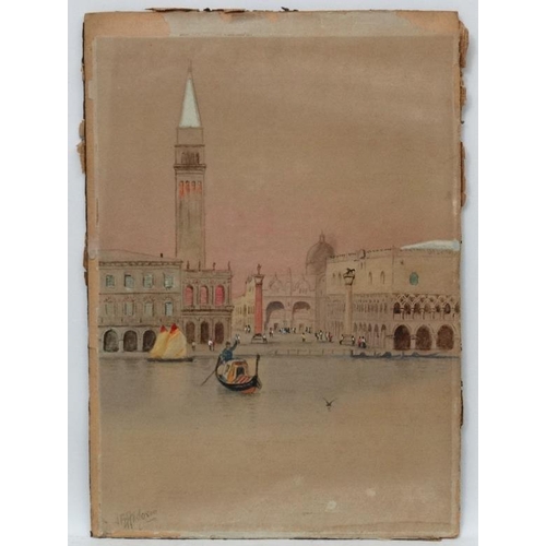 100 - J? Anderson XIX-XX Venetian School, Watercolour and gouache, a pair, Grand Canal , and St Marks Squa... 