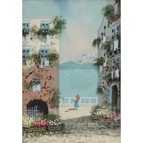 104 - Maria Gianni XIX-XX Neapolitan School, Gouache and watercolour, (2) View across Naples & view of Ves... 