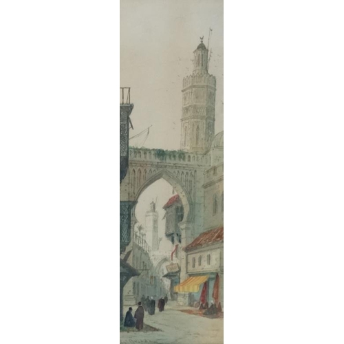 110 - Paul Braddon (1864-1938) Arab School, Watercolour , a pair, ' Street in Tangiers ' and ' Street in T... 